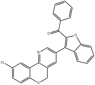 [3-(9-chloro-5H-chromeno[4,3-b]pyridin-3-yl)-1-benzofuran-2-yl](phenyl)methanone Structure