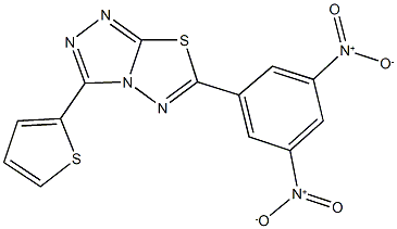 6-{3,5-bisnitrophenyl}-3-(2-thienyl)[1,2,4]triazolo[3,4-b][1,3,4]thiadiazole 구조식 이미지