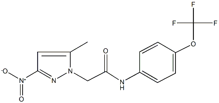 2-{3-nitro-5-methyl-1H-pyrazol-1-yl}-N-[4-(trifluoromethoxy)phenyl]acetamide Structure