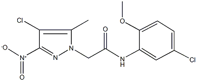 2-{4-chloro-3-nitro-5-methyl-1H-pyrazol-1-yl}-N-(5-chloro-2-methoxyphenyl)acetamide Structure