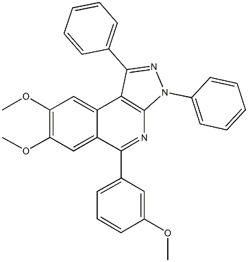 7,8-dimethoxy-5-(3-methoxyphenyl)-1,3-diphenyl-3H-pyrazolo[3,4-c]isoquinoline Structure