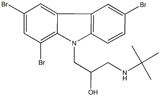 1-(tert-butylamino)-3-(1,3,6-tribromo-9H-carbazol-9-yl)-2-propanol Structure