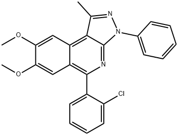 5-(2-chlorophenyl)-7,8-dimethoxy-1-methyl-3-phenyl-3H-pyrazolo[3,4-c]isoquinoline 구조식 이미지