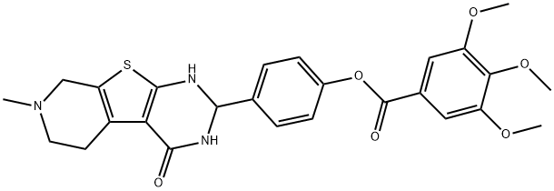 4-(7-methyl-4-oxo-1,2,3,4,5,6,7,8-octahydropyrido[4',3':4,5]thieno[2,3-d]pyrimidin-2-yl)phenyl 3,4,5-trimethoxybenzoate Structure