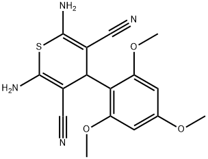 2,6-diamino-4-(2,4,6-trimethoxyphenyl)-4H-thiopyran-3,5-dicarbonitrile Structure