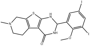 2-(3,5-diiodo-2-methoxyphenyl)-7-methyl-2,3,5,6,7,8-hexahydropyrido[4',3':4,5]thieno[2,3-d]pyrimidin-4(1H)-one Structure