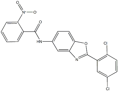 N-[2-(2,5-dichlorophenyl)-1,3-benzoxazol-5-yl]-2-nitrobenzamide 구조식 이미지