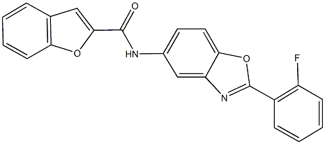 N-[2-(2-fluorophenyl)-1,3-benzoxazol-5-yl]-1-benzofuran-2-carboxamide 구조식 이미지