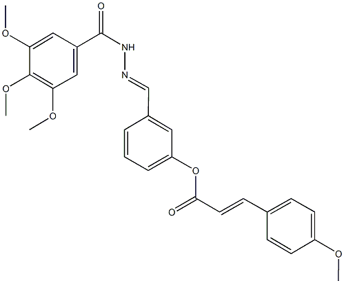 3-[2-(3,4,5-trimethoxybenzoyl)carbohydrazonoyl]phenyl 3-(4-methoxyphenyl)acrylate 구조식 이미지