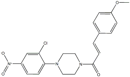 1-{2-chloro-4-nitrophenyl}-4-[3-(4-methoxyphenyl)acryloyl]piperazine 구조식 이미지