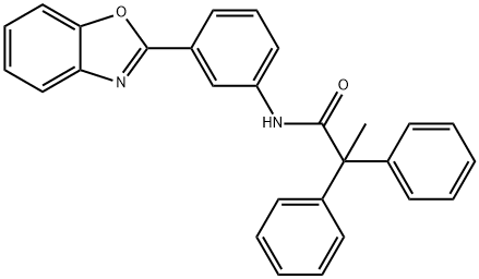 N-[3-(1,3-benzoxazol-2-yl)phenyl]-2,2-diphenylpropanamide 구조식 이미지