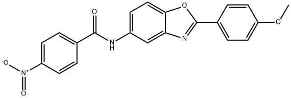 4-nitro-N-[2-(4-methoxyphenyl)-1,3-benzoxazol-5-yl]benzamide 구조식 이미지