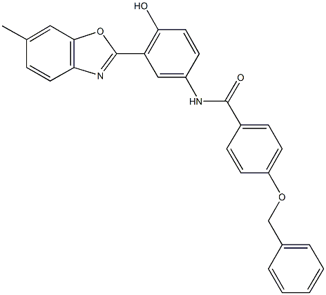 4-(benzyloxy)-N-[4-hydroxy-3-(6-methyl-1,3-benzoxazol-2-yl)phenyl]benzamide 구조식 이미지