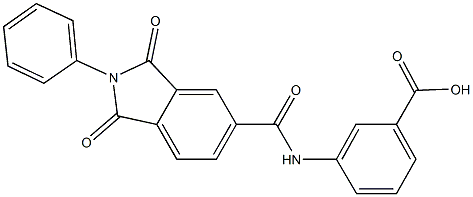 3-{[(1,3-dioxo-2-phenyl-2,3-dihydro-1H-isoindol-5-yl)carbonyl]amino}benzoic acid 구조식 이미지