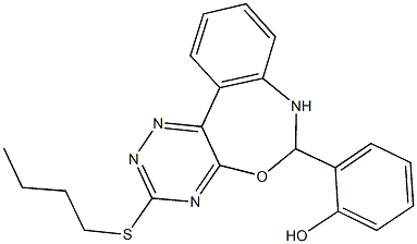 2-[3-(butylsulfanyl)-6,7-dihydro[1,2,4]triazino[5,6-d][3,1]benzoxazepin-6-yl]phenol Structure