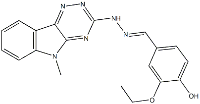 3-ethoxy-4-hydroxybenzaldehyde (5-methyl-5H-[1,2,4]triazino[5,6-b]indol-3-yl)hydrazone Structure