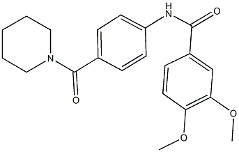 3,4-dimethoxy-N-[4-(1-piperidinylcarbonyl)phenyl]benzamide Structure