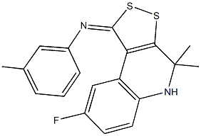 N-(8-fluoro-4,4-dimethyl-4,5-dihydro-1H-[1,2]dithiolo[3,4-c]quinolin-1-ylidene)-N-(3-methylphenyl)amine Structure