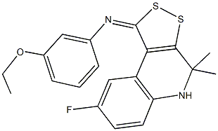 N-(3-ethoxyphenyl)-N-(8-fluoro-4,4-dimethyl-4,5-dihydro-1H-[1,2]dithiolo[3,4-c]quinolin-1-ylidene)amine 구조식 이미지