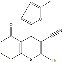 2-amino-4-(5-methyl-2-furyl)-5-oxo-5,6,7,8-tetrahydro-4H-thiochromene-3-carbonitrile Structure