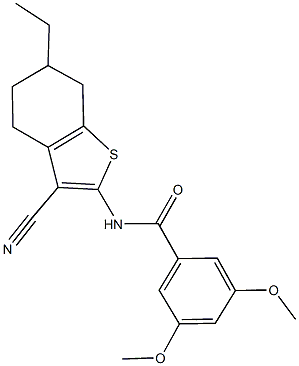 N-(3-cyano-6-ethyl-4,5,6,7-tetrahydro-1-benzothien-2-yl)-3,5-dimethoxybenzamide 구조식 이미지