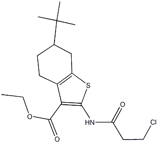 ethyl 6-tert-butyl-2-[(3-chloropropanoyl)amino]-4,5,6,7-tetrahydro-1-benzothiophene-3-carboxylate Structure