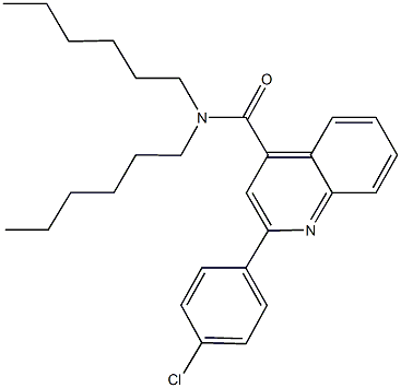 2-(4-chlorophenyl)-N,N-dihexyl-4-quinolinecarboxamide Structure