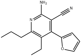 2-amino-5-ethyl-4-(2-furyl)-6-propylnicotinonitrile Structure