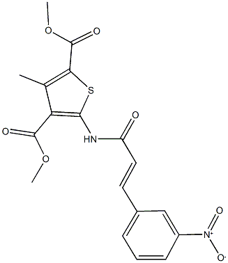 dimethyl 5-[(3-{3-nitrophenyl}acryloyl)amino]-3-methyl-2,4-thiophenedicarboxylate Structure