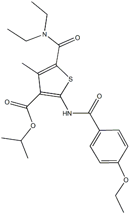 isopropyl 5-[(diethylamino)carbonyl]-2-[(4-ethoxybenzoyl)amino]-4-methyl-3-thiophenecarboxylate 구조식 이미지