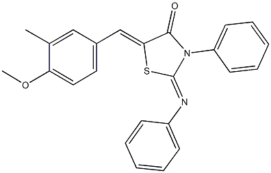 5-(4-methoxy-3-methylbenzylidene)-3-phenyl-2-(phenylimino)-1,3-thiazolidin-4-one Structure