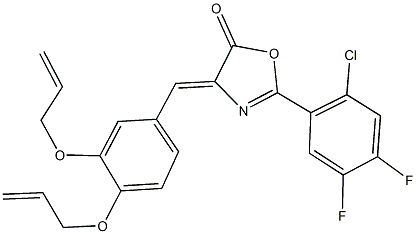 4-[3,4-bis(allyloxy)benzylidene]-2-(2-chloro-4,5-difluorophenyl)-1,3-oxazol-5(4H)-one 구조식 이미지