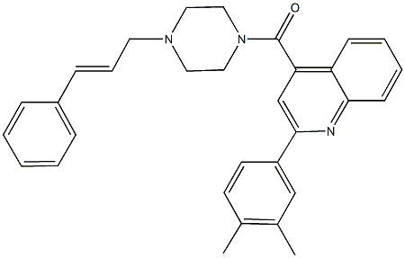 4-[(4-cinnamyl-1-piperazinyl)carbonyl]-2-(3,4-dimethylphenyl)quinoline Structure