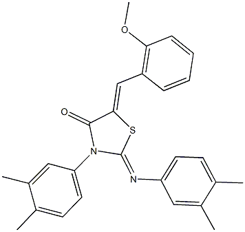 3-(3,4-dimethylphenyl)-2-[(3,4-dimethylphenyl)imino]-5-(2-methoxybenzylidene)-1,3-thiazolidin-4-one Structure
