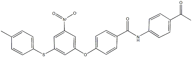 N-(4-acetylphenyl)-4-{3-nitro-5-[(4-methylphenyl)sulfanyl]phenoxy}benzamide 구조식 이미지