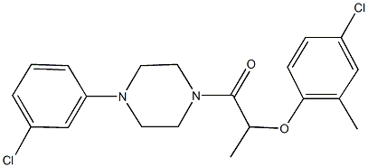 1-[2-(4-chloro-2-methylphenoxy)propanoyl]-4-(3-chlorophenyl)piperazine 구조식 이미지