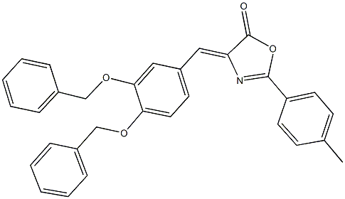 4-[3,4-bis(benzyloxy)benzylidene]-2-(4-methylphenyl)-1,3-oxazol-5(4H)-one 구조식 이미지