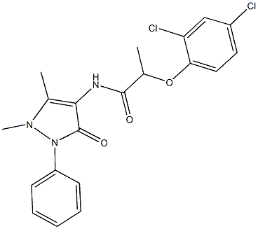 2-(2,4-dichlorophenoxy)-N-(1,5-dimethyl-3-oxo-2-phenyl-2,3-dihydro-1H-pyrazol-4-yl)propanamide 구조식 이미지