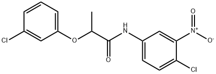 N-{4-chloro-3-nitrophenyl}-2-(3-chlorophenoxy)propanamide 구조식 이미지