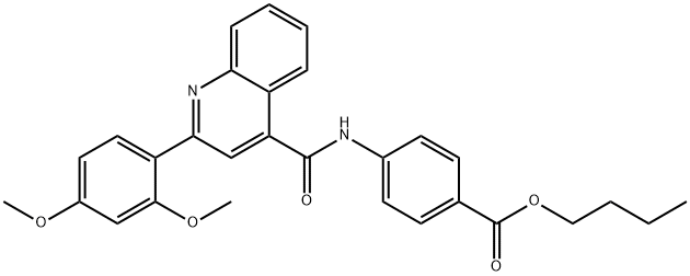 butyl 4-({[2-(2,4-dimethoxyphenyl)-4-quinolinyl]carbonyl}amino)benzoate 구조식 이미지