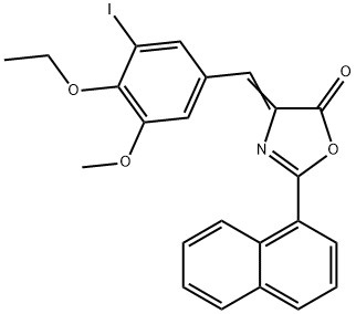 4-(4-ethoxy-3-iodo-5-methoxybenzylidene)-2-(1-naphthyl)-1,3-oxazol-5(4H)-one Structure