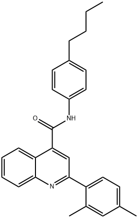 N-(4-butylphenyl)-2-(2,4-dimethylphenyl)-4-quinolinecarboxamide 구조식 이미지