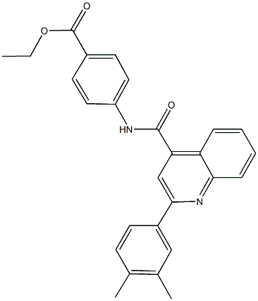 ethyl 4-({[2-(3,4-dimethylphenyl)-4-quinolinyl]carbonyl}amino)benzoate Structure