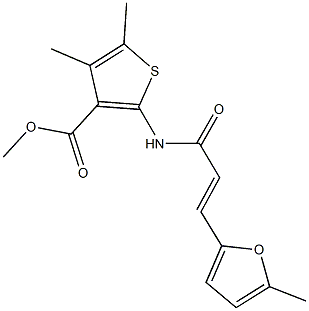 methyl 4,5-dimethyl-2-{[3-(5-methyl-2-furyl)acryloyl]amino}-3-thiophenecarboxylate 구조식 이미지