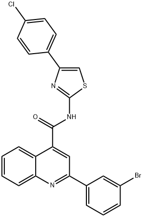 2-(3-bromophenyl)-N-[4-(4-chlorophenyl)-1,3-thiazol-2-yl]-4-quinolinecarboxamide 구조식 이미지