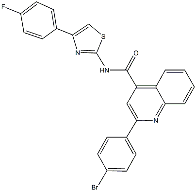 2-(4-bromophenyl)-N-[4-(4-fluorophenyl)-1,3-thiazol-2-yl]-4-quinolinecarboxamide 구조식 이미지