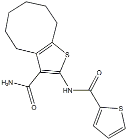 2-[(2-thienylcarbonyl)amino]-4,5,6,7,8,9-hexahydrocycloocta[b]thiophene-3-carboxamide Structure