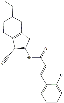 3-(2-chlorophenyl)-N-(3-cyano-6-ethyl-4,5,6,7-tetrahydro-1-benzothien-2-yl)acrylamide Structure