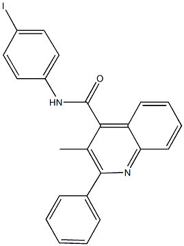 N-(4-iodophenyl)-3-methyl-2-phenyl-4-quinolinecarboxamide 구조식 이미지