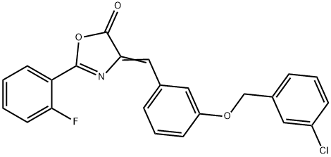 4-{3-[(3-chlorobenzyl)oxy]benzylidene}-2-(2-fluorophenyl)-1,3-oxazol-5(4H)-one Structure